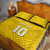 Custom Niue Rugby Quilt Bed Set Hiapo Tribal Motifs Sporty Style - Polynesian Pride