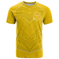 Custom Niue Rugby T Shirt Hiapo Tribal Motifs Sporty Style - Polynesian Pride