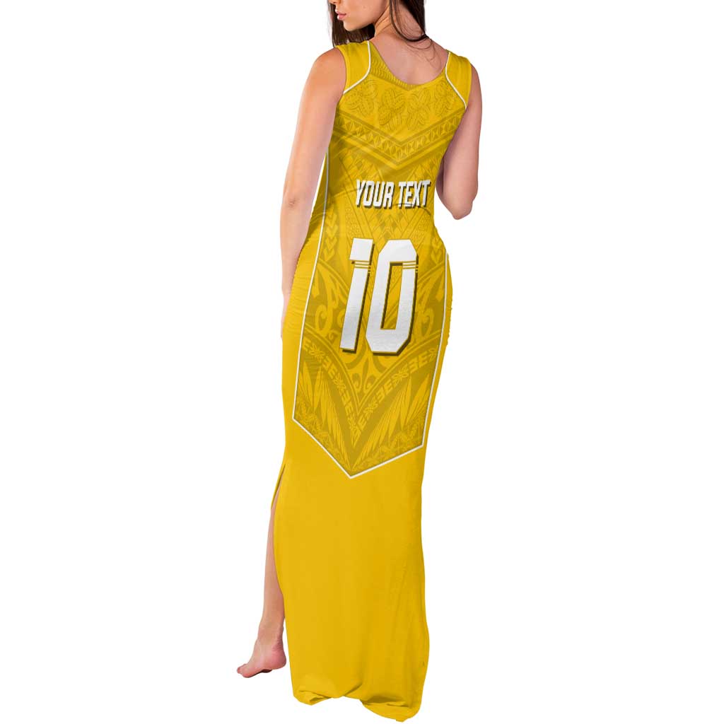 Custom Niue Rugby Tank Maxi Dress Hiapo Tribal Motifs Sporty Style - Polynesian Pride