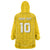 Custom Niue Rugby Wearable Blanket Hoodie Hiapo Tribal Motifs Sporty Style - Polynesian Pride