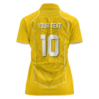 Custom Niue Rugby Women Polo Shirt Hiapo Tribal Motifs Sporty Style - Polynesian Pride