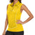 Custom Niue Rugby Women Sleeveless Polo Shirt Hiapo Tribal Motifs Sporty Style - Polynesian Pride
