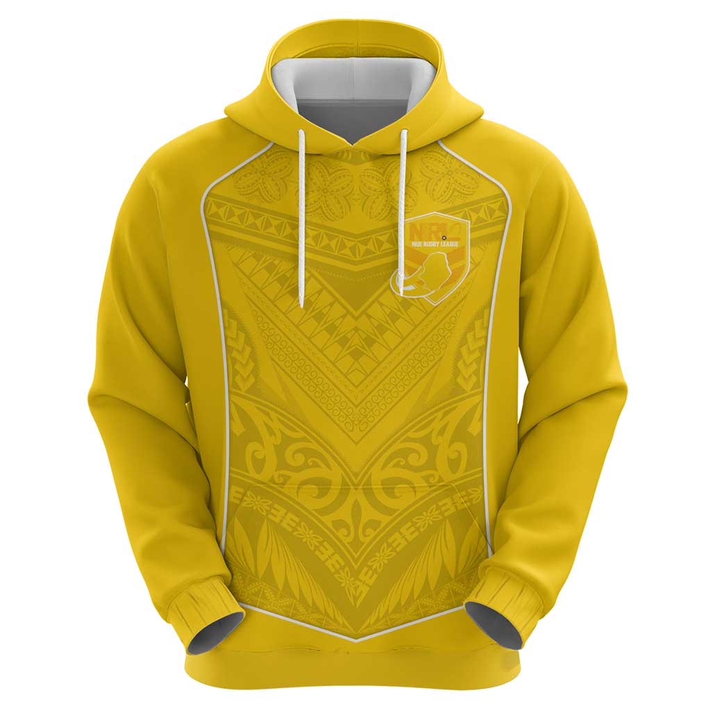Custom Niue Rugby Zip Hoodie Hiapo Tribal Motifs Sporty Style - Polynesian Pride