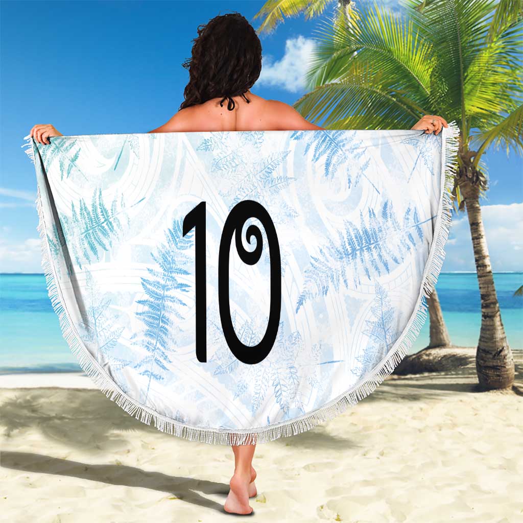 Custom New Zealand Football Beach Blanket The Whites-Aotearoa Inspired - Polynesian Pride