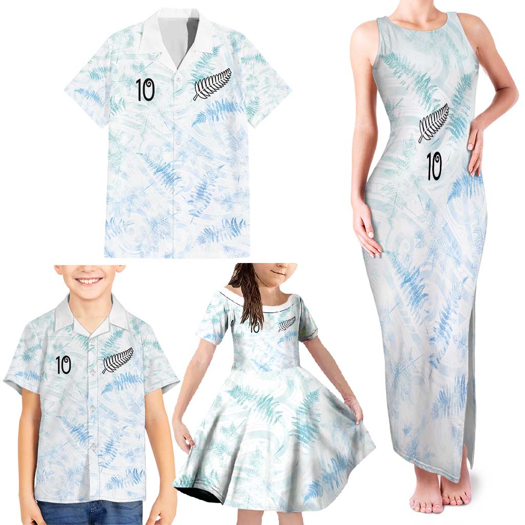 Custom New Zealand Football Family Matching Tank Maxi Dress and Hawaiian Shirt The Whites-Aotearoa Inspired - Polynesian Pride