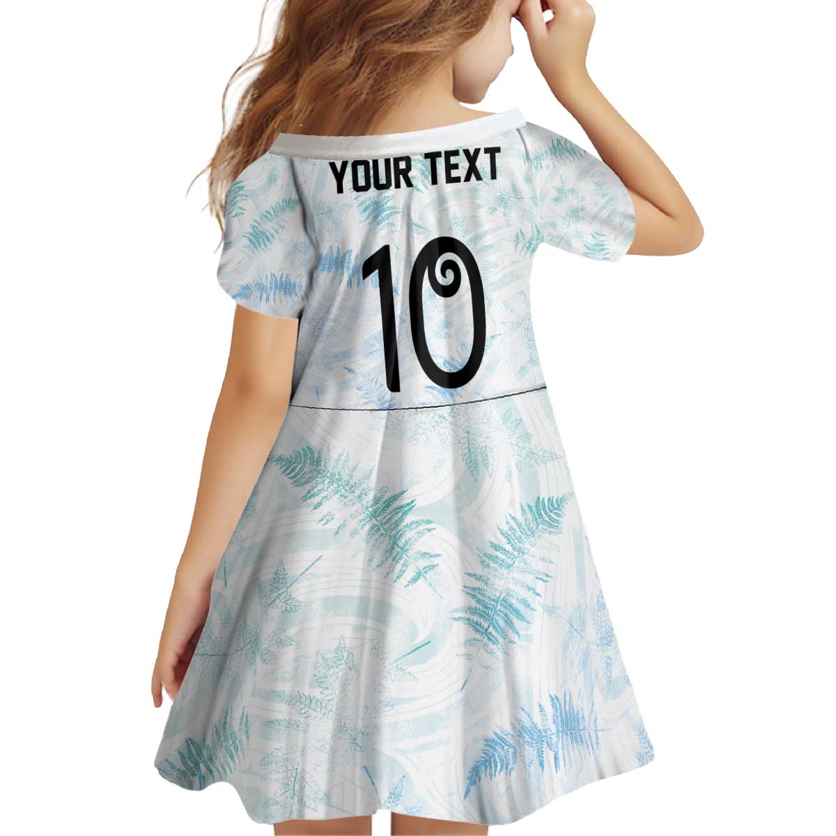 Custom New Zealand Football Kid Short Sleeve Dress The Whites-Aotearoa Inspired - Polynesian Pride