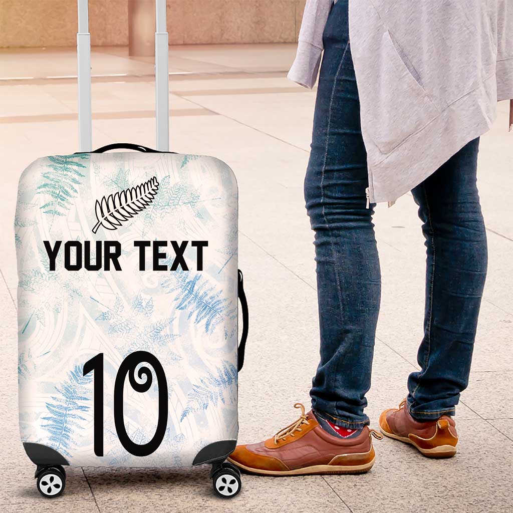 Custom New Zealand Football Luggage Cover The Whites-Aotearoa Inspired LT03 White - Polynesian Pride