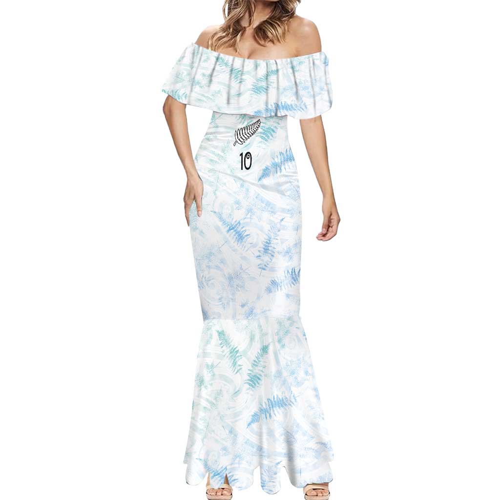 Custom New Zealand Football Mermaid Dress The Whites-Aotearoa Inspired - Polynesian Pride