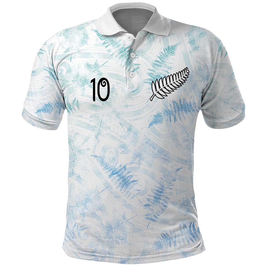 Custom New Zealand Football Polo Shirt The Whites-Aotearoa Inspired LT03 White - Polynesian Pride