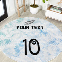 Custom New Zealand Football Round Carpet The Whites-Aotearoa Inspired - Polynesian Pride