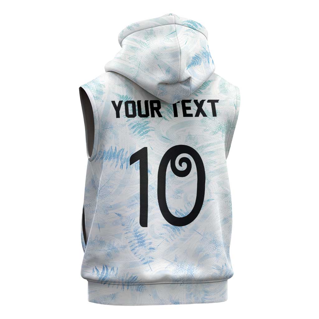 Custom New Zealand Football Sleeveless Zip Hoodie The Whites-Aotearoa Inspired - Polynesian Pride