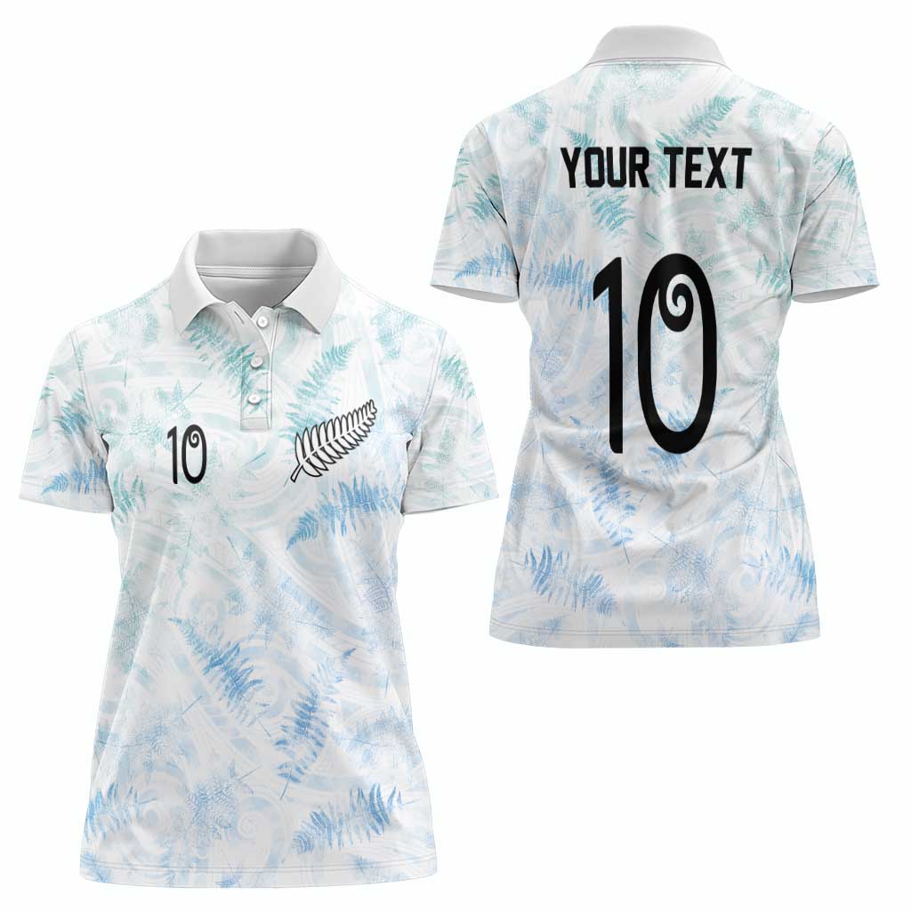 Custom New Zealand Football Women Polo Shirt The Whites-Aotearoa Inspired - Polynesian Pride