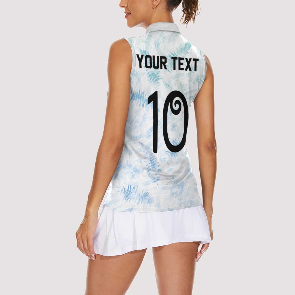 Custom New Zealand Football Women Sleeveless Polo Shirt The Whites-Aotearoa Inspired - Polynesian Pride