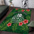 Custom Hawaii Volleyball Area Rug Kakau Abstract and Tropical Plants Green Color - Polynesian Pride