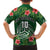 Custom Hawaii Volleyball Family Matching Off Shoulder Maxi Dress and Hawaiian Shirt Kakau Abstract and Tropical Plants Green Color - Polynesian Pride