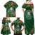 Custom Hawaii Volleyball Family Matching Off Shoulder Maxi Dress and Hawaiian Shirt Kakau Abstract and Tropical Plants Green Color - Polynesian Pride