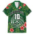 Custom Hawaii Volleyball Family Matching Off Shoulder Maxi Dress and Hawaiian Shirt Kakau Abstract and Tropical Plants Green Color - Polynesian Pride