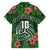 Custom Hawaii Volleyball Family Matching Off Shoulder Maxi Dress and Hawaiian Shirt Kakau Abstract and Tropical Plants Green Color - Polynesian Pride