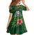 Custom Hawaii Volleyball Family Matching Off Shoulder Short Dress and Hawaiian Shirt Kakau Abstract and Tropical Plants Green Color - Polynesian Pride
