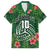 Custom Hawaii Volleyball Family Matching Short Sleeve Bodycon Dress and Hawaiian Shirt Kakau Abstract and Tropical Plants Green Color - Polynesian Pride