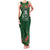 Custom Hawaii Volleyball Family Matching Tank Maxi Dress and Hawaiian Shirt Kakau Abstract and Tropical Plants Green Color - Polynesian Pride