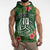 Custom Hawaii Volleyball Sleeveless Zip Hoodie Kakau Abstract and Tropical Plants Green Color - Polynesian Pride