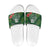 Custom Hawaii Volleyball Slide Sandals Kakau Abstract and Tropical Plants Green Color - Polynesian Pride