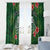 Custom Hawaii Volleyball Window Curtain Kakau Abstract and Tropical Plants Green Color - Polynesian Pride