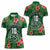 Custom Hawaii Volleyball Women Polo Shirt Kakau Abstract and Tropical Plants Green Color - Polynesian Pride