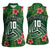 Custom Hawaii Volleyball Women Sleeveless Polo Shirt Kakau Abstract and Tropical Plants Green Color - Polynesian Pride