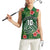 Custom Hawaii Volleyball Women Sleeveless Polo Shirt Kakau Abstract and Tropical Plants Green Color - Polynesian Pride