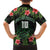 Custom Hawaii Volleyball Family Matching Off Shoulder Short Dress and Hawaiian Shirt Kakau Abstract and Tropical Plants Black Color - Polynesian Pride