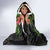 Custom Hawaii Volleyball Hooded Blanket Kakau Abstract and Tropical Plants Black Color - Polynesian Pride