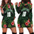 Custom Hawaii Volleyball Hoodie Dress Kakau Abstract and Tropical Plants Black Color - Polynesian Pride