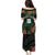 Custom Hawaii Volleyball Puletasi Kakau Abstract and Tropical Plants Black Color - Polynesian Pride