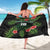 Custom Hawaii Volleyball Sarong Kakau Abstract and Tropical Plants Black Color - Polynesian Pride