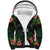 Custom Hawaii Volleyball Sherpa Hoodie Kakau Abstract and Tropical Plants Black Color - Polynesian Pride