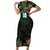 Custom Hawaii Volleyball Short Sleeve Bodycon Dress Kakau Abstract and Tropical Plants Black Color - Polynesian Pride