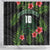 Custom Hawaii Volleyball Shower Curtain Kakau Abstract and Tropical Plants Black Color - Polynesian Pride
