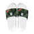 Custom Hawaii Volleyball Slide Sandals Kakau Abstract and Tropical Plants Black Color - Polynesian Pride