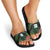 Custom Hawaii Volleyball Slide Sandals Kakau Abstract and Tropical Plants Black Color - Polynesian Pride