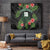 Custom Hawaii Volleyball Tapestry Kakau Abstract and Tropical Plants Black Color - Polynesian Pride