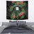 Custom Hawaii Volleyball Tapestry Kakau Abstract and Tropical Plants Black Color - Polynesian Pride