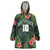 Custom Hawaii Volleyball Wearable Blanket Hoodie Kakau Abstract and Tropical Plants Black Color - Polynesian Pride