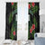 Custom Hawaii Volleyball Window Curtain Kakau Abstract and Tropical Plants Black Color - Polynesian Pride