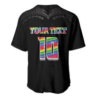 Custom Hawaii Rainbow Warriors Baseball Jersey Kakau Shark Tooth and Polynesian Art Tattoo LT03 - Polynesian Pride