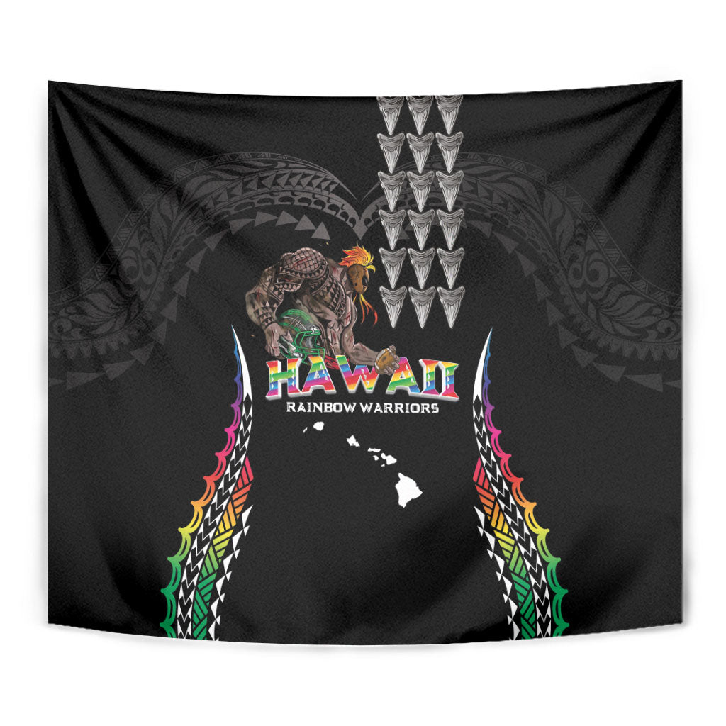Hawaii Rainbow Warriors Tapestry Kakau Shark Tooth and Polynesian Art Tattoo LT03 - Polynesian Pride
