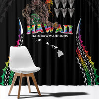 Hawaii Rainbow Warriors Window Curtain Kakau Shark Tooth and Polynesian Art Tattoo LT03 - Polynesian Pride