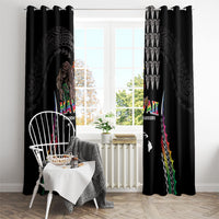 Hawaii Rainbow Warriors Window Curtain Kakau Shark Tooth and Polynesian Art Tattoo LT03 - Polynesian Pride