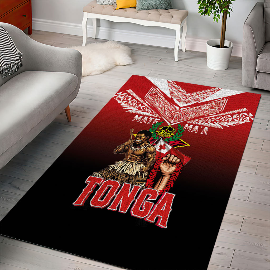 Mate Ma'a Tonga Area Rug Traditional Warrior and Ngatu Art Pattern LT03 - Polynesian Pride